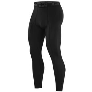 Runhit Men's Large Black Compression Running Athletic Workout Tights